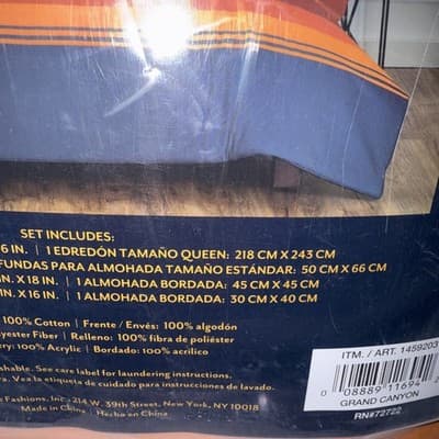 Pendleton 5 Piece Comforter Set Queen Southwestern Stripe Shams Pillows - Thumbnail 6