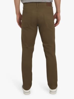 Chaps Men 36x32 Slim Straight Fit Stretch Waist Pants Dark Tan - Thumbnail 4