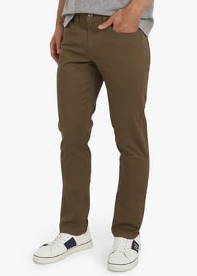Chaps Men 36x32 Slim Straight Fit Stretch Waist Pants Dark Tan - Thumbnail 3