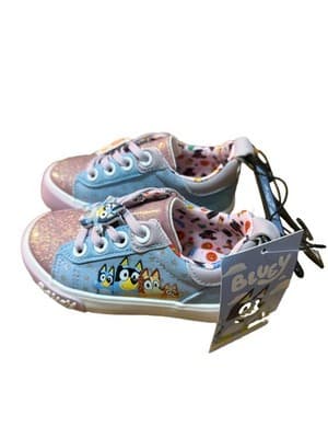 Bluey & Bingo Toddler Girls Size 7 Glitter Slip-On Court Sneakers shoes - Thumbnail 6