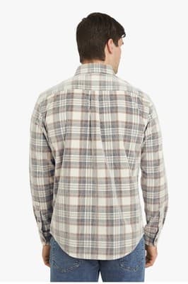 Chaps Men's M Plaid Corduroy Shirt - Winter White Button Down Cotton - Thumbnail 3