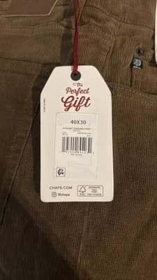Chaps Men's Corduroy Pants 40x30 Toffee Brown 5-Pocket Straight Leg - Thumbnail 2