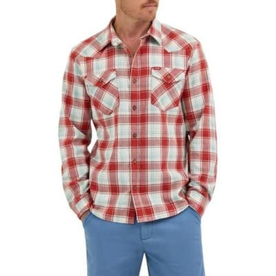 Wrangler Men's Slim Fit Long Sleeve Woven Twill Shirt with Sunglasses Cleaner (U - Image 1