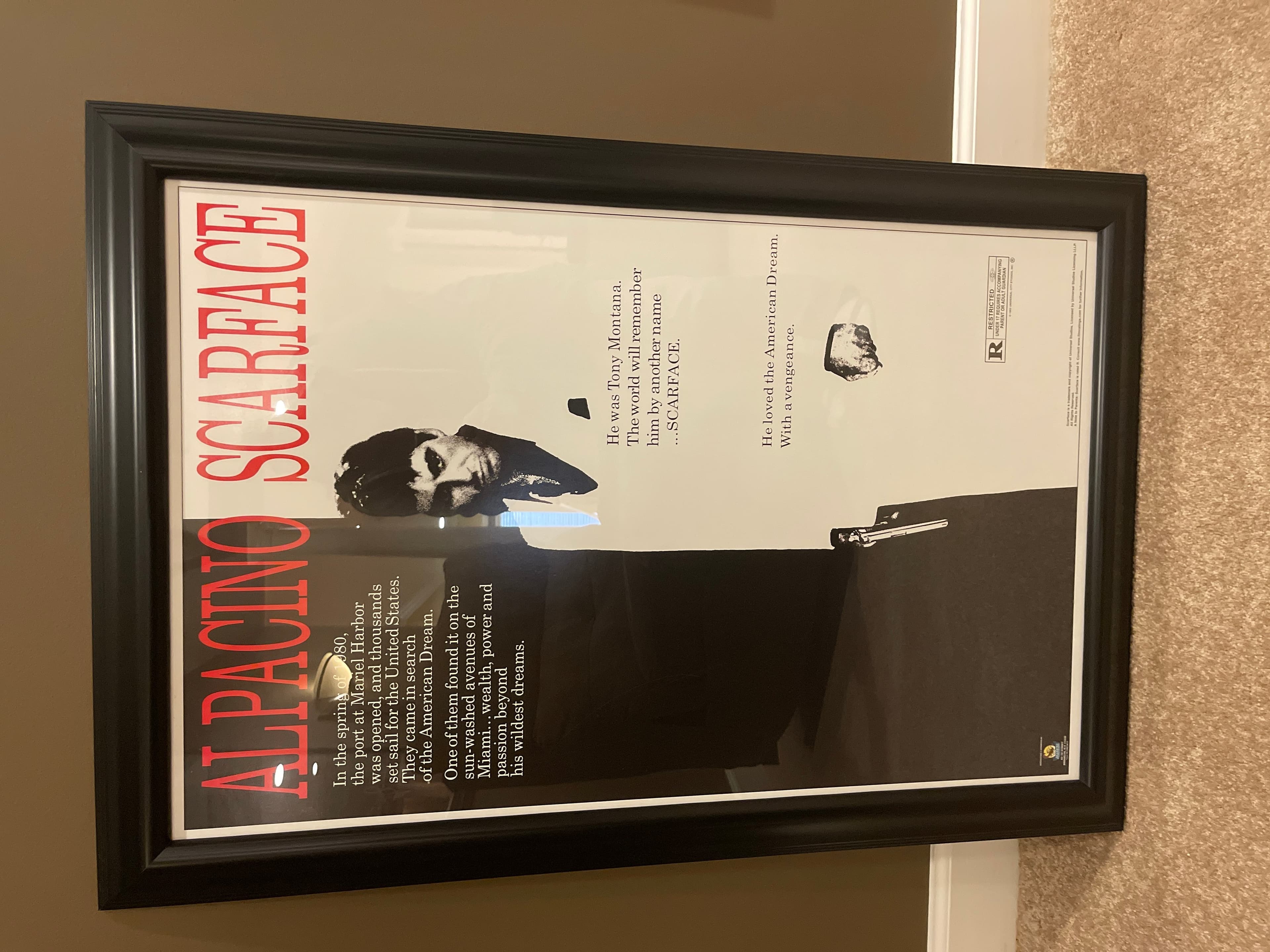 Al Pacino Scarface Movie Poster Framed Art Print - Image 1