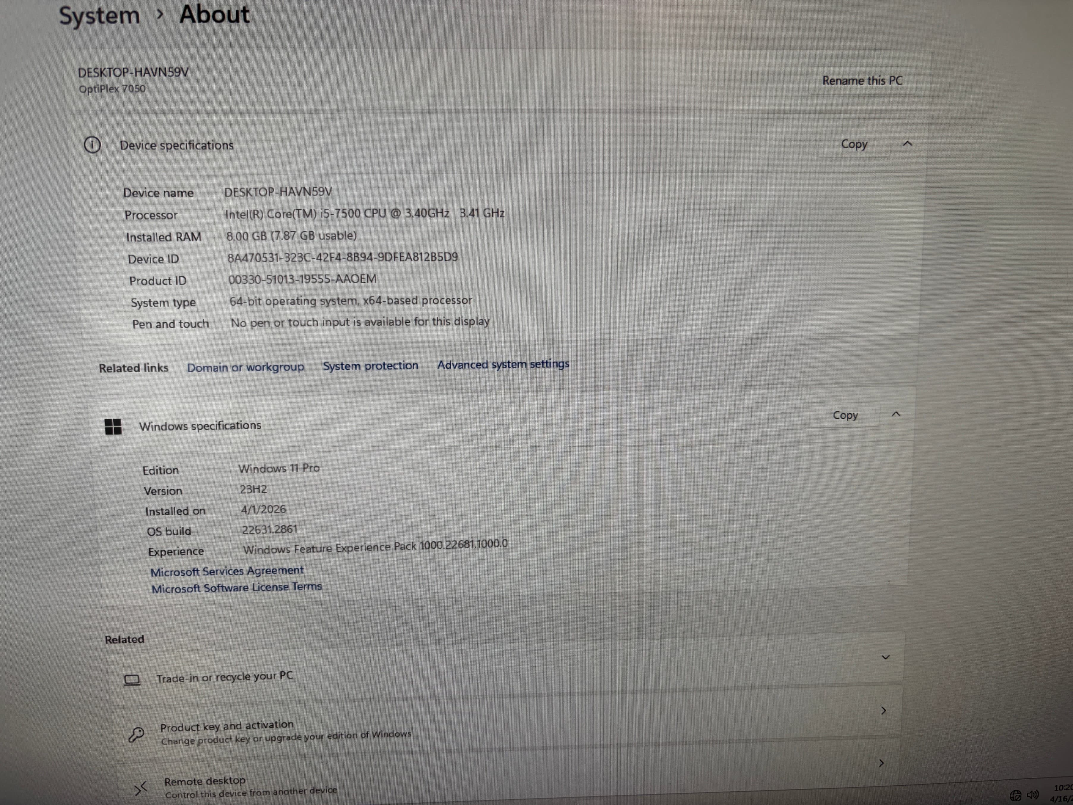 Dell Optiplex 7050 - Thumbnail 2