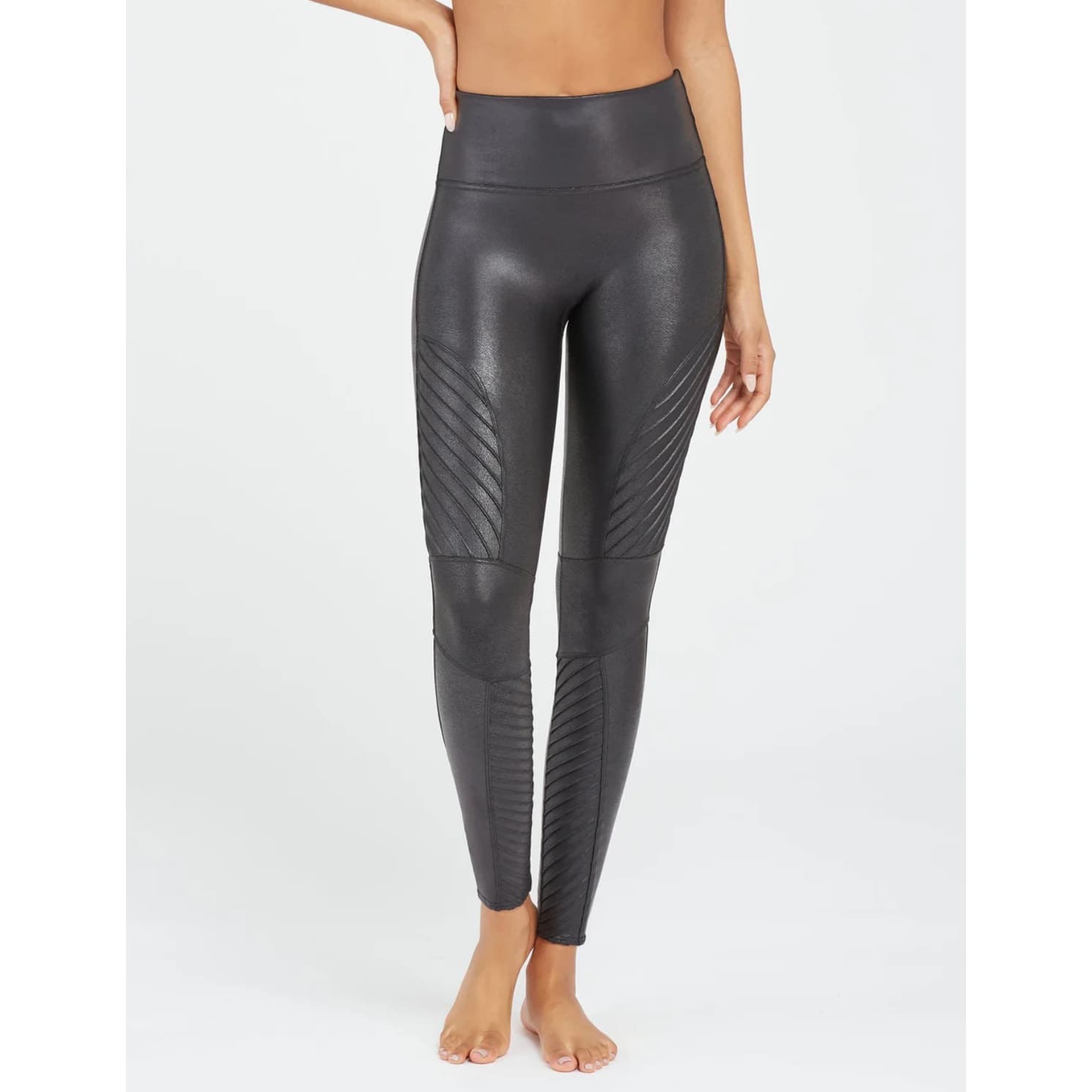 SPANX Faux Leather Vegan Leather Moto Leggings - Black - XL - Thumbnail 2