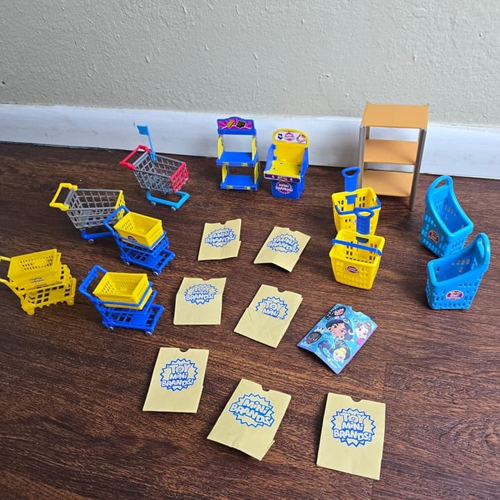 Large Bundle of Zuru Mini Brands Shopping Carts, Bags, Shelves, Displays + More - Image 1