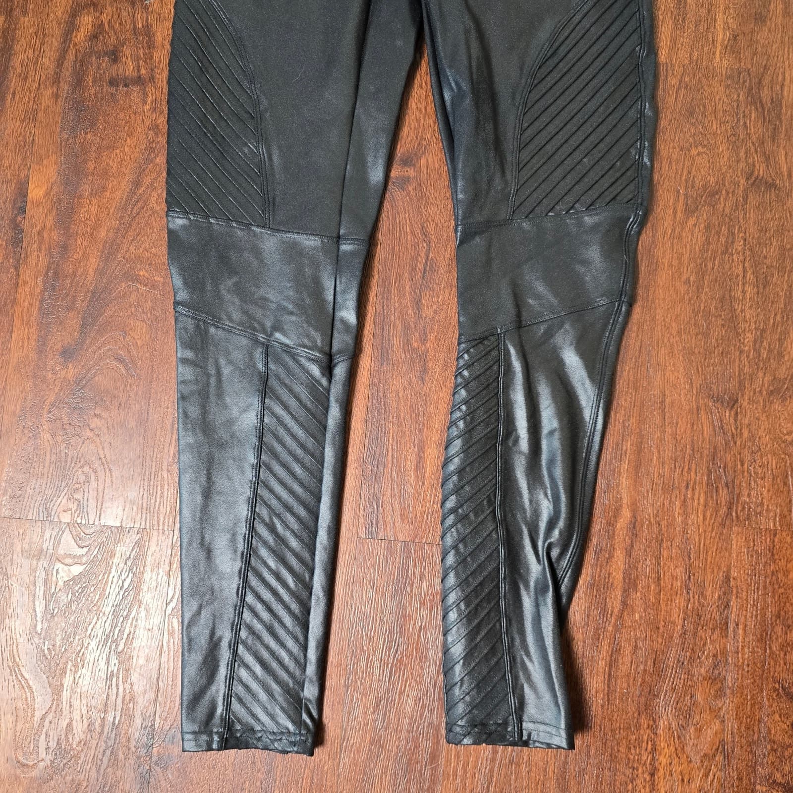 SPANX Faux Leather Vegan Leather Moto Leggings - Black - XL - Thumbnail 7