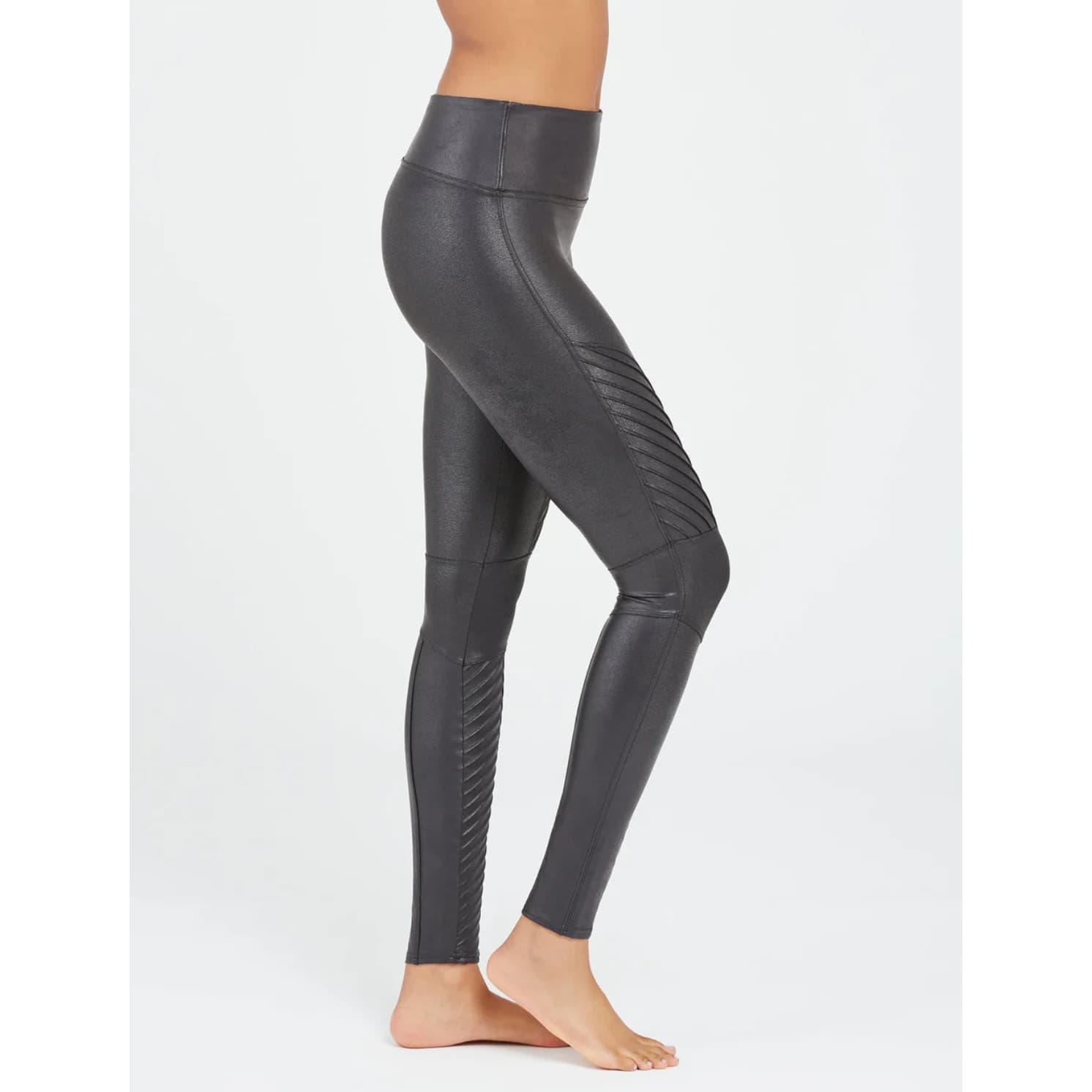 SPANX Faux Leather Vegan Leather Moto Leggings - Black - XL - Thumbnail 4