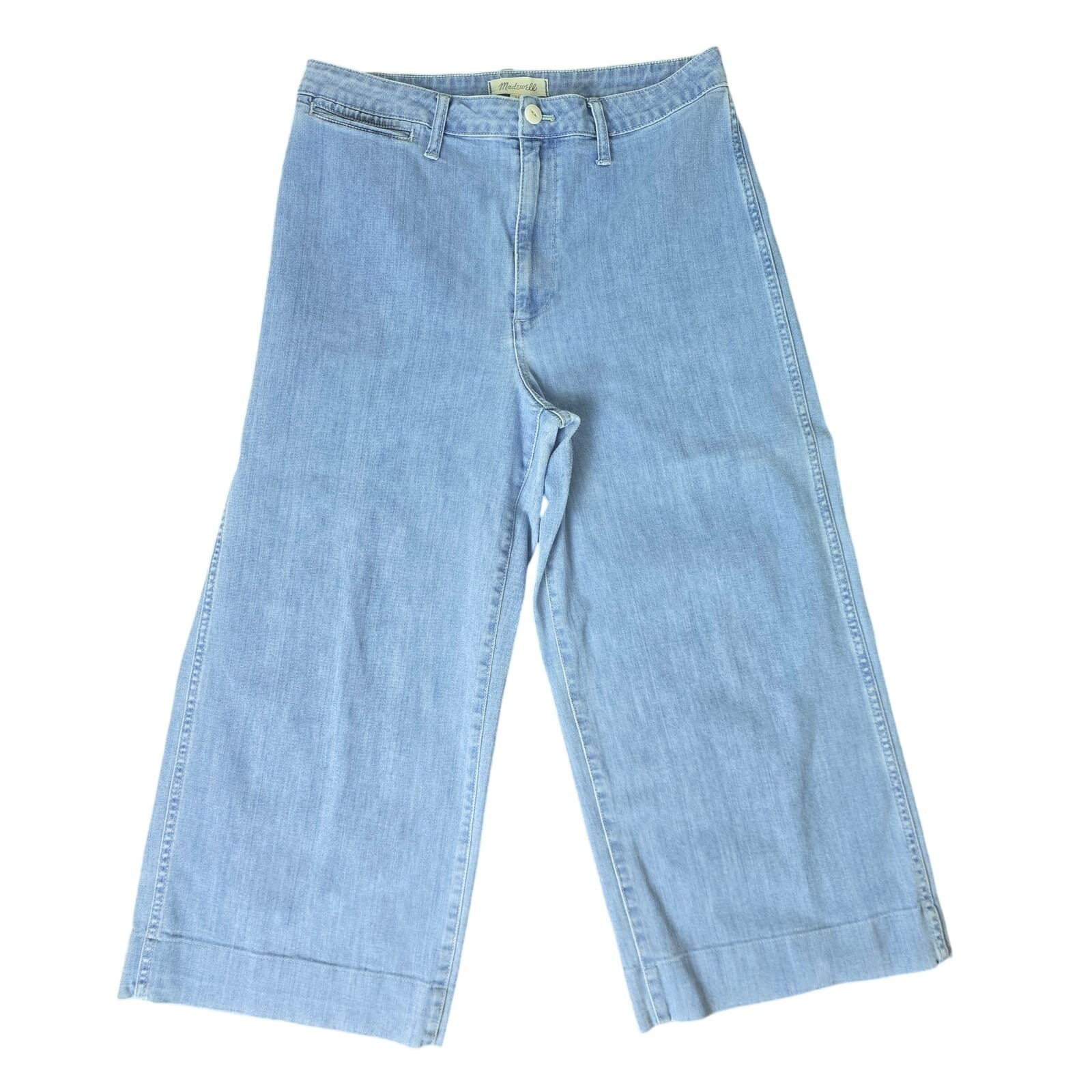 Madewell Emmett Wide-Leg Crop Jeans in Langston Wash - Size 31 - Style # K9147 - Image 1