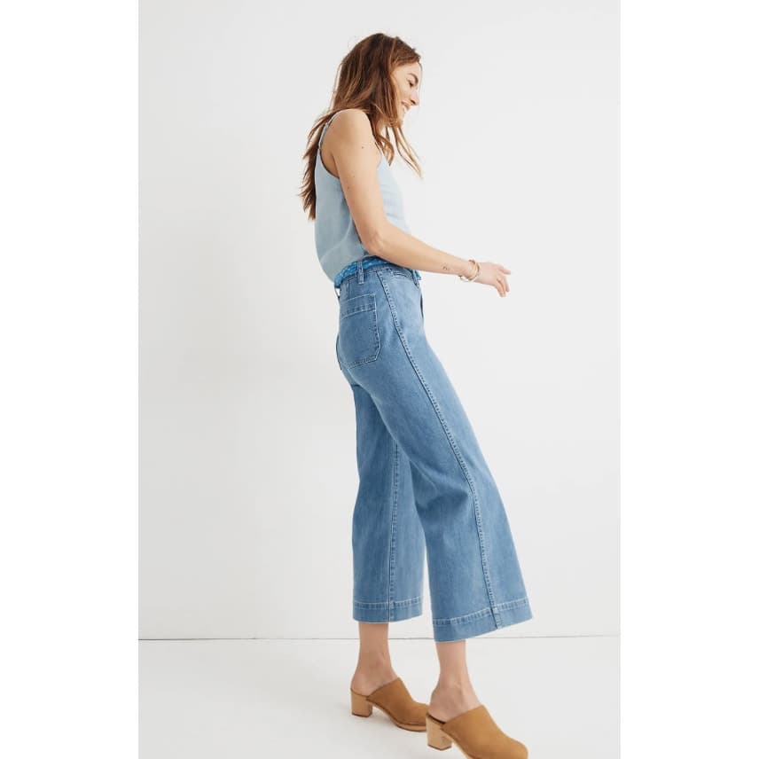 Madewell Emmett Wide-Leg Crop Jeans in Langston Wash - Size 31 - Style # K9147 - Thumbnail 5