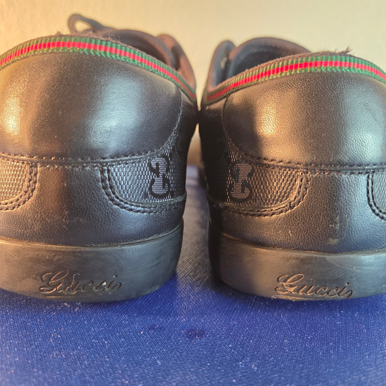 Vintage Gucci Guccissima Imprime Black GG Sneakers 233321 Men's 8/Women's 10 - Thumbnail 7