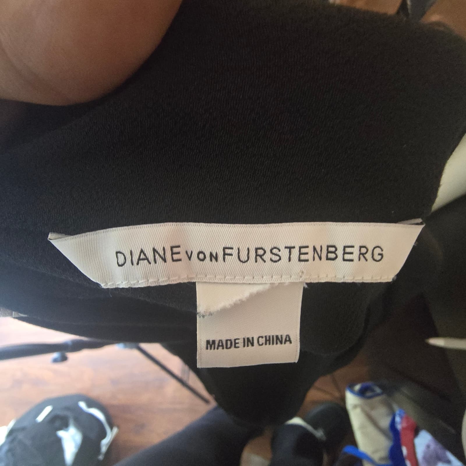 Diane Von Furstenberg Black 1/2 Sleeve 100% Viscose Dezi Jumpsuit - SIze - Thumbnail 11