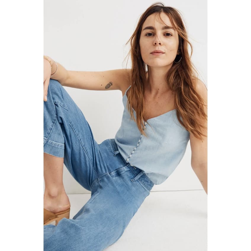 Madewell Emmett Wide-Leg Crop Jeans in Langston Wash - Size 31 - Style # K9147 - Thumbnail 3