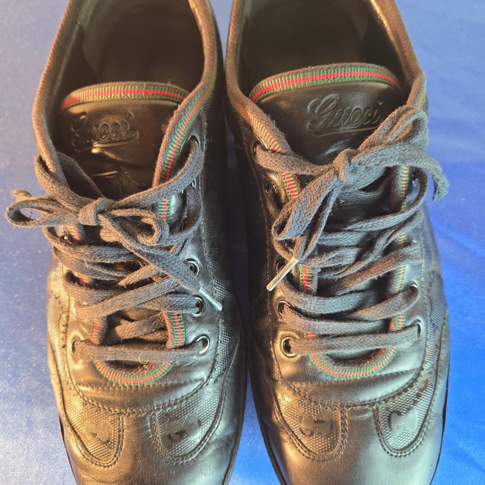 Vintage Gucci Guccissima Imprime Black GG Sneakers 233321 Men's 8/Women's 10 - Thumbnail 5