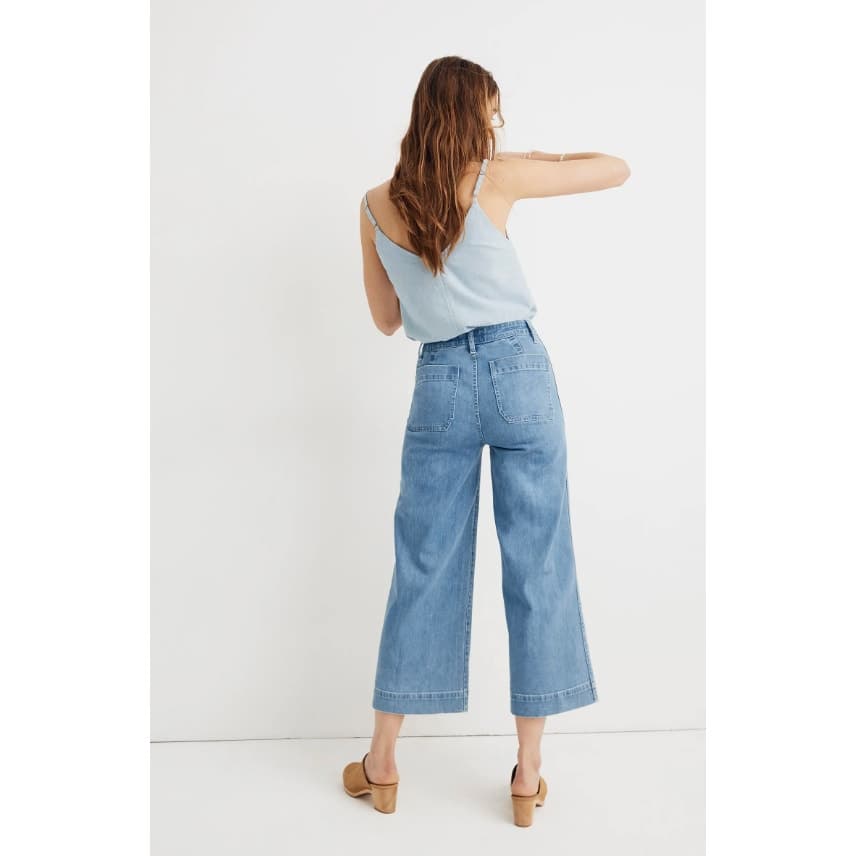 Madewell Emmett Wide-Leg Crop Jeans in Langston Wash - Size 31 - Style # K9147 - Thumbnail 6