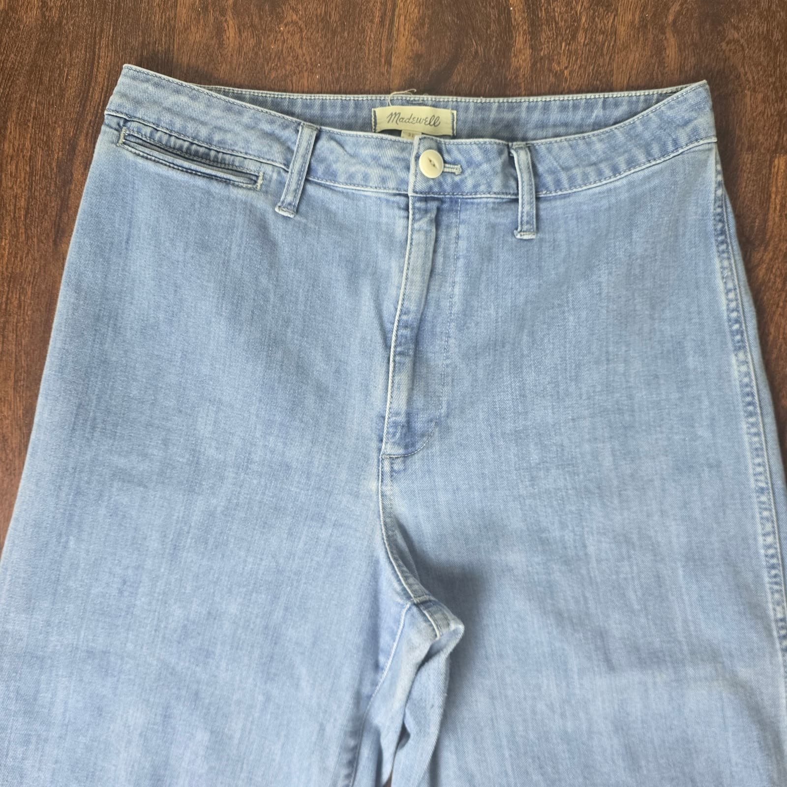 Madewell Emmett Wide-Leg Crop Jeans in Langston Wash - Size 31 - Style # K9147 - Thumbnail 7