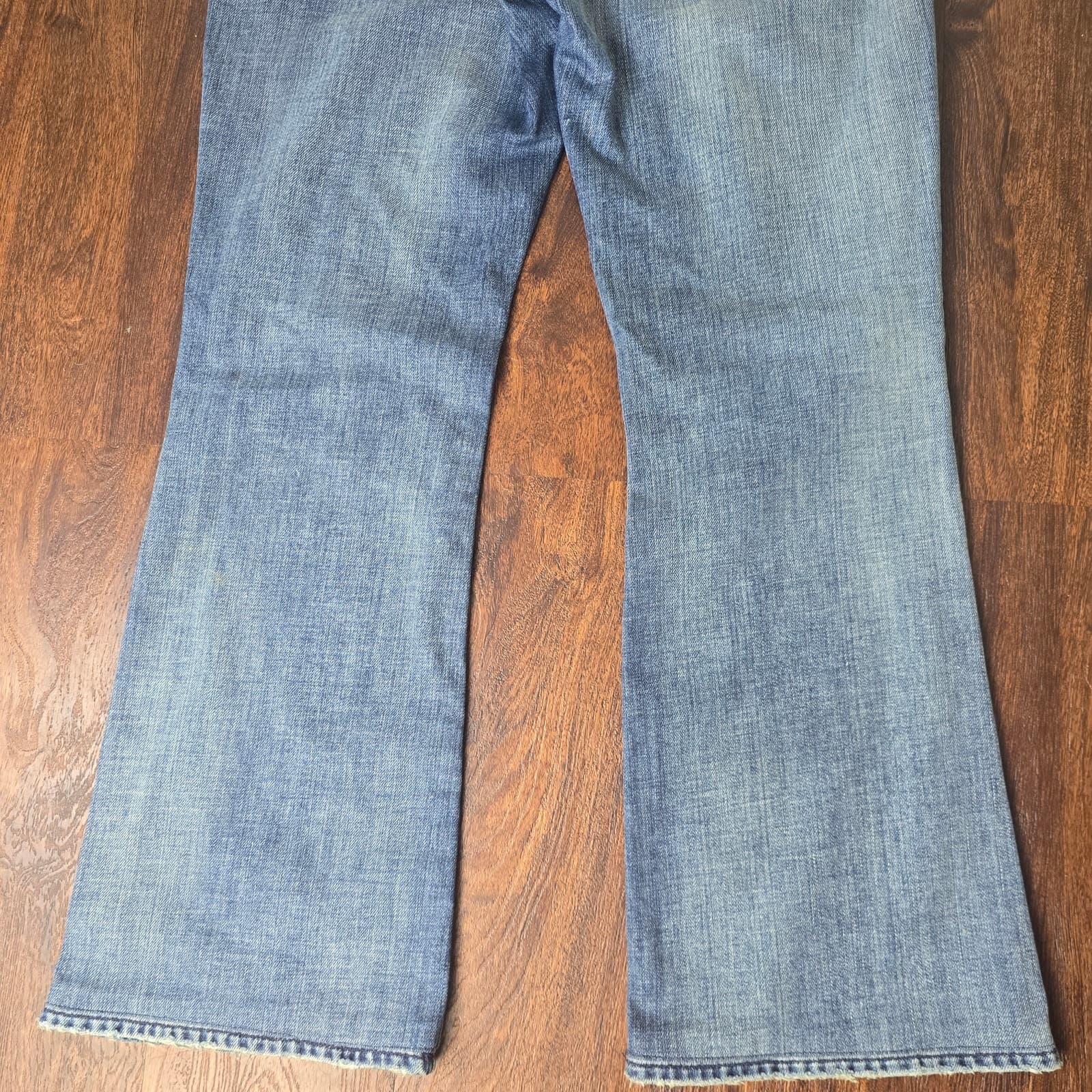 7 For All Mankind Distressed Wave Bootcut Jeans Style # U076162U-162U Size 30 - Thumbnail 9