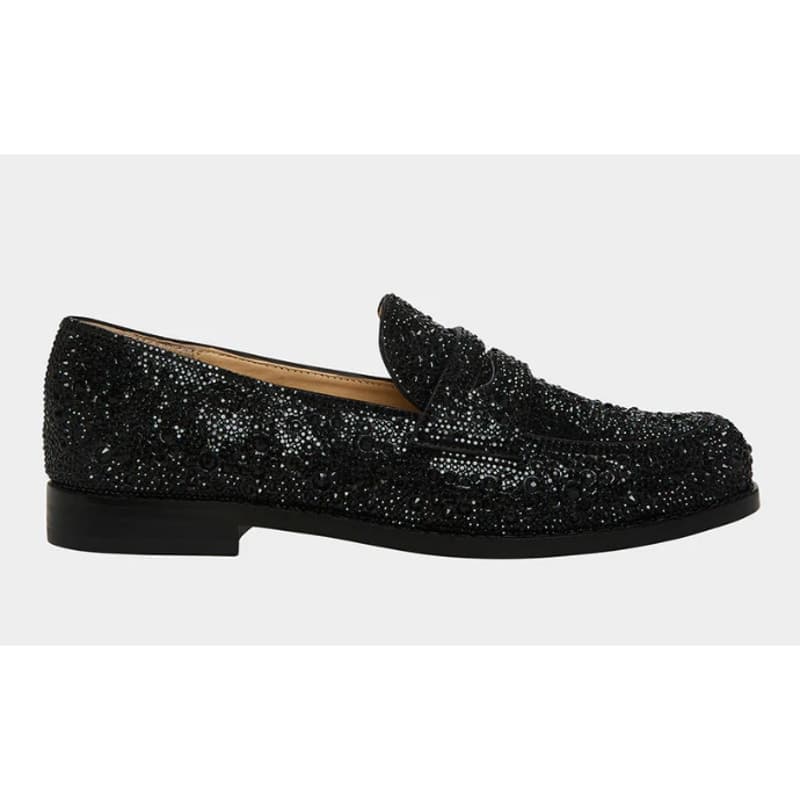 Betsey Johnson Aron Penny Loafers - Black Rhinestone - Size 8 - Thumbnail 2