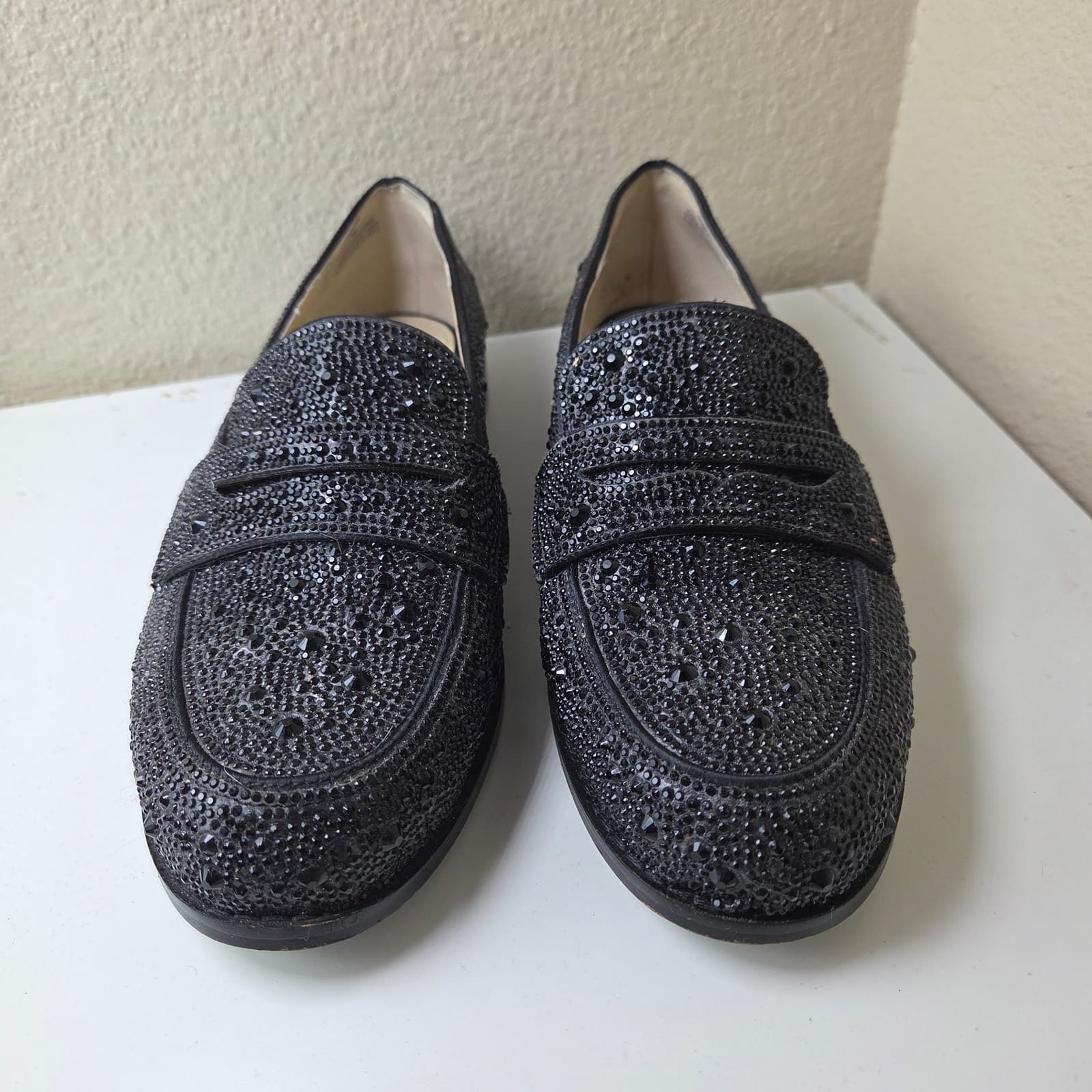 Betsey Johnson Aron Penny Loafers - Black Rhinestone - Size 8 - Thumbnail 5