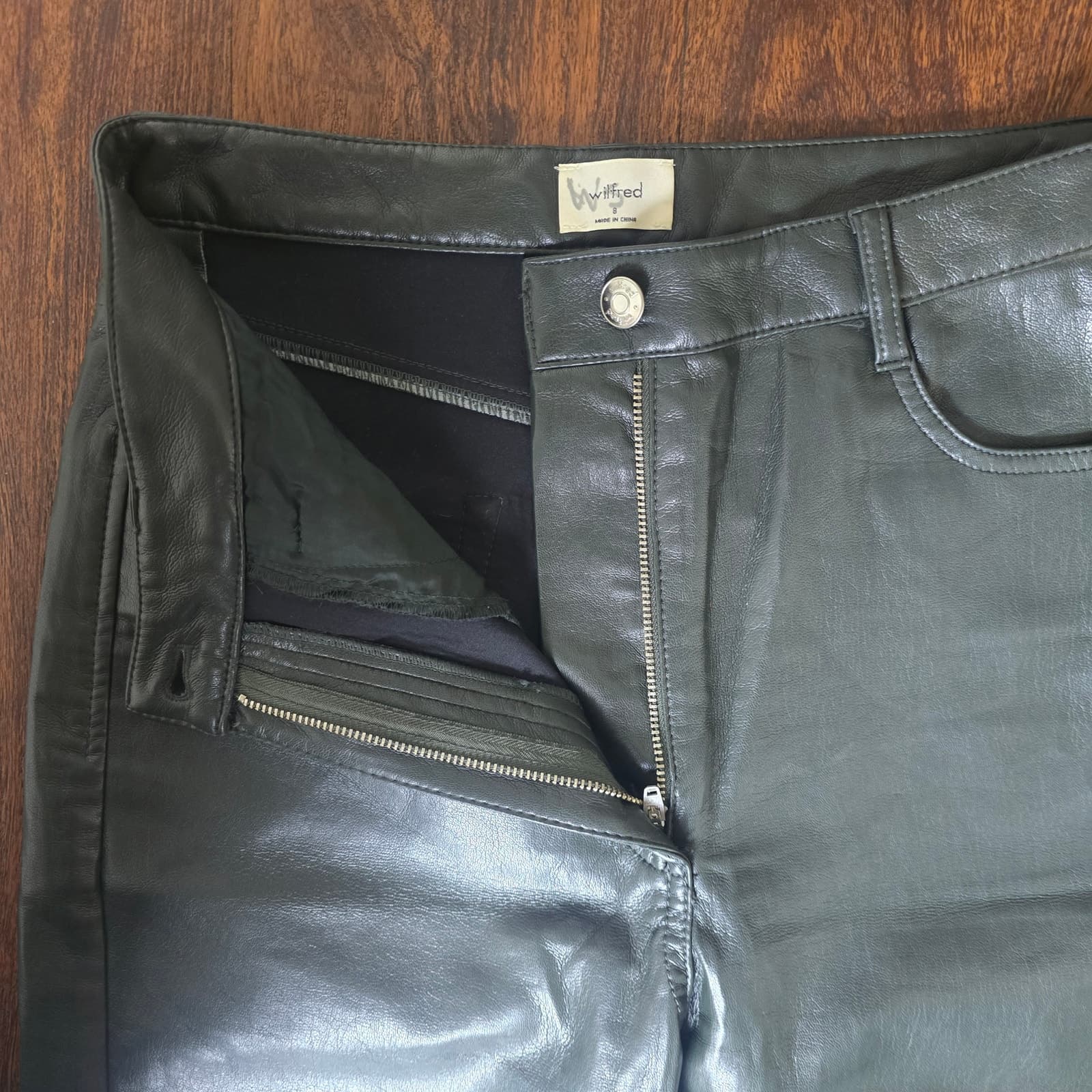 Wilfred The Melina Pant High-waisted Vegan Leather - Size 8 - Green - 81518 - Thumbnail 3