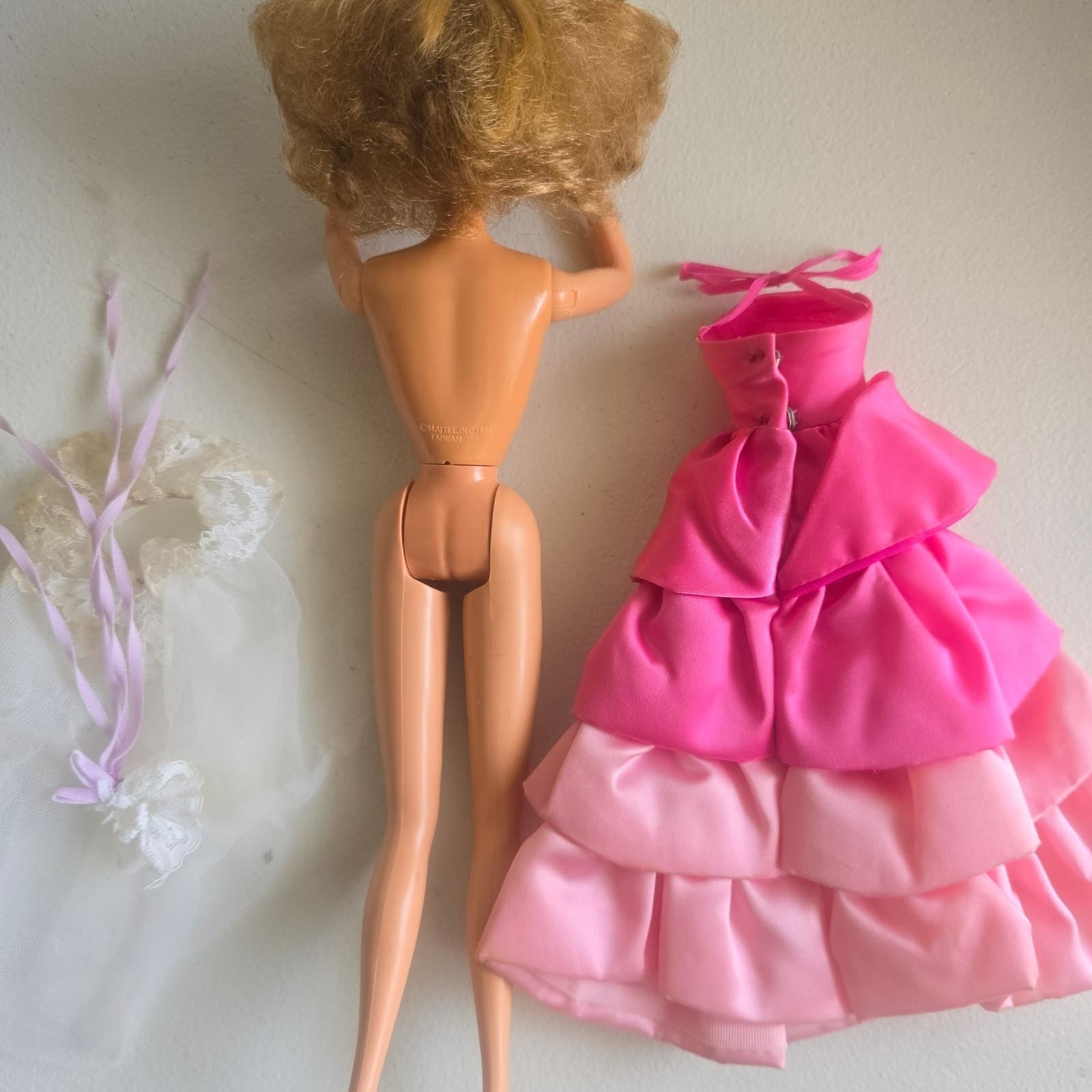 Vintage 1980's Mattel Heart Family Mom Doll with Sweet Roses PJ Dress - Thumbnail 7