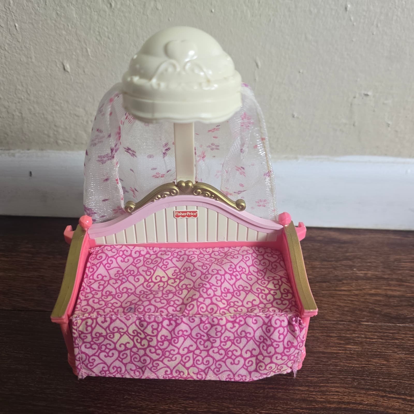 Fisher Price Loving Family Dollhouse Furniture Girls Bedroom Canopy Daybed - Thumbnail 4