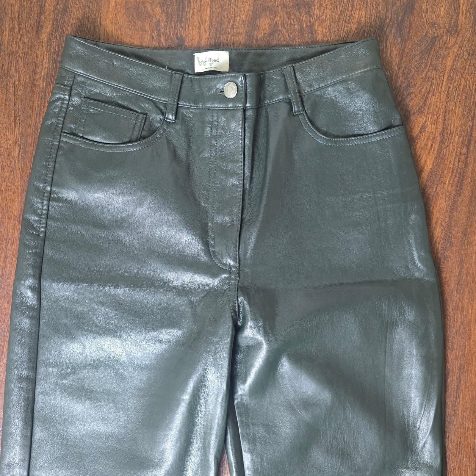 Wilfred The Melina Pant High-waisted Vegan Leather - Size 8 - Green - 81518 - Thumbnail 2