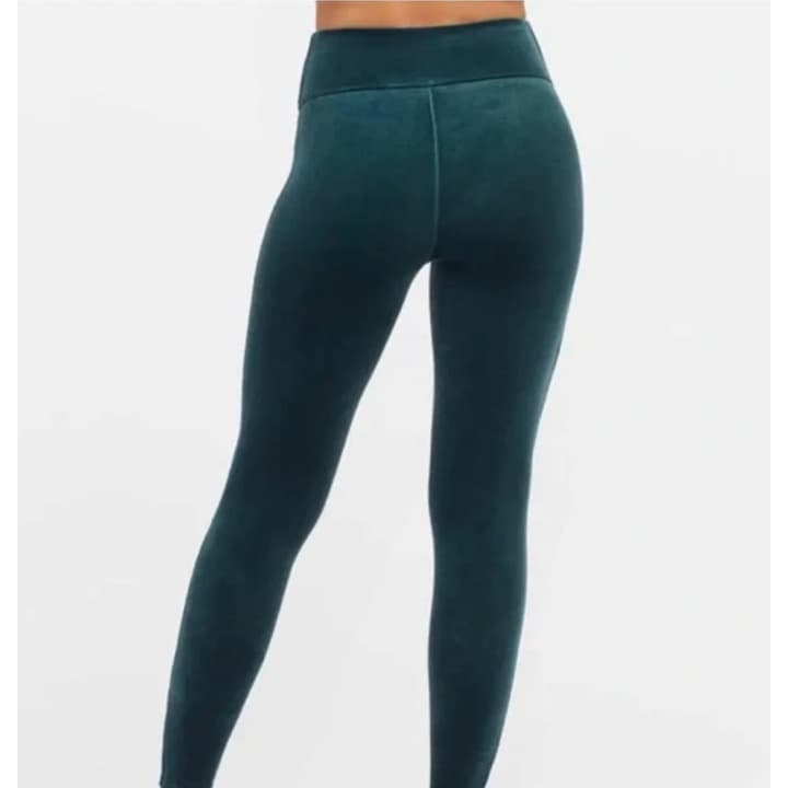 SPANX Velvet Tummy Control High Rise Leggings - Forest Green - Small - NWOT - Thumbnail 6