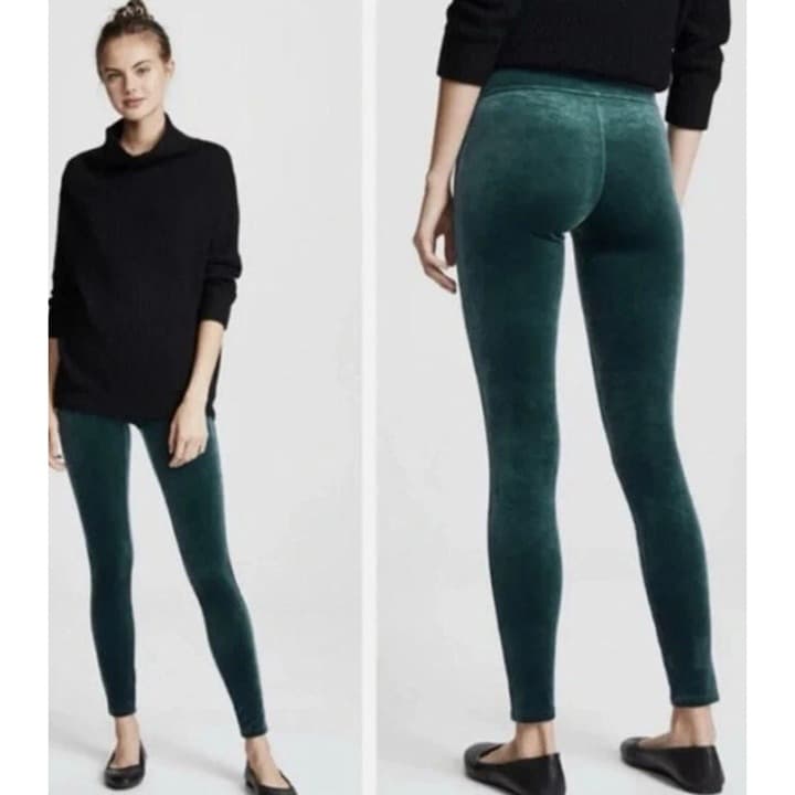 SPANX Velvet Tummy Control High Rise Leggings - Forest Green - Small - NWOT - Thumbnail 2