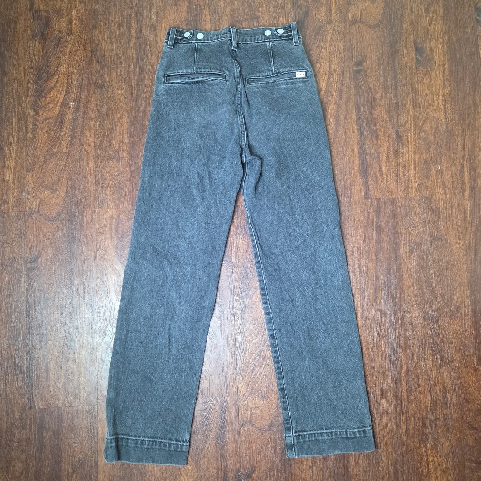 Levi's Ribcage Straight Ankle Buttonfly Faded Black Wash Jeans - Size 24 - Thumbnail 7