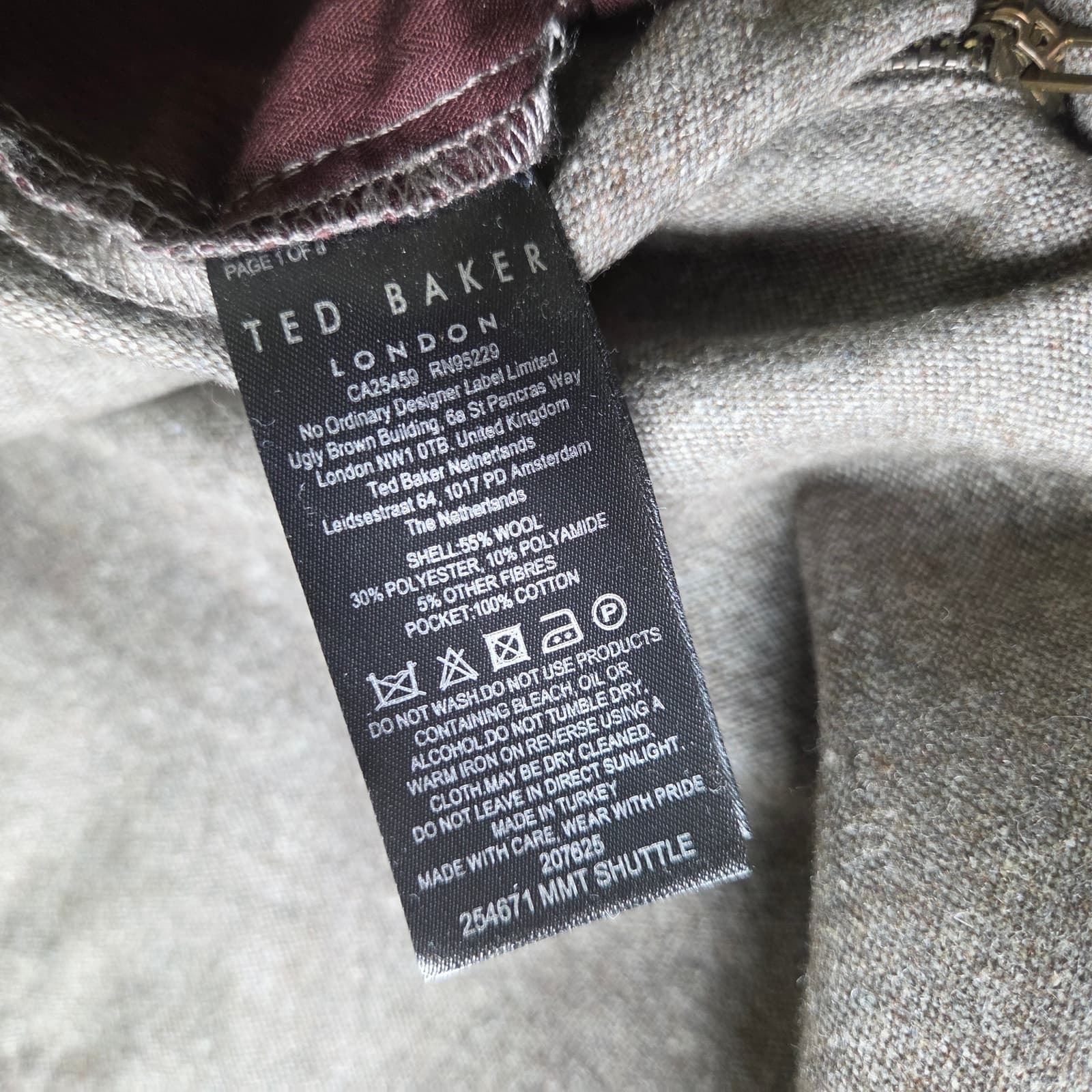 Women's Authentic Ted Baker London Brown Wool Blend Dress Pants - Size 30R - Thumbnail 7