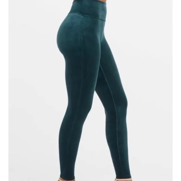 SPANX Velvet Tummy Control High Rise Leggings - Forest Green - Small - NWOT - Thumbnail 5