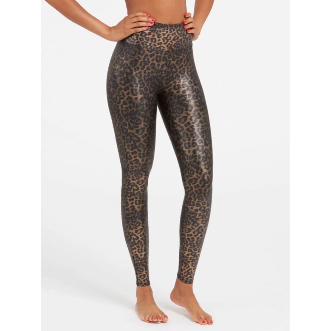 SPANX Faux Leather Leopard Shine Leggings - Small - NWOT - Thumbnail 3