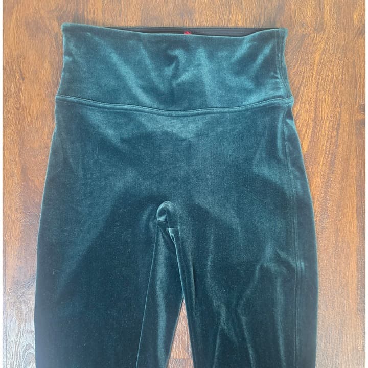 SPANX Velvet Tummy Control High Rise Leggings - Forest Green - Small - NWOT - Thumbnail 7
