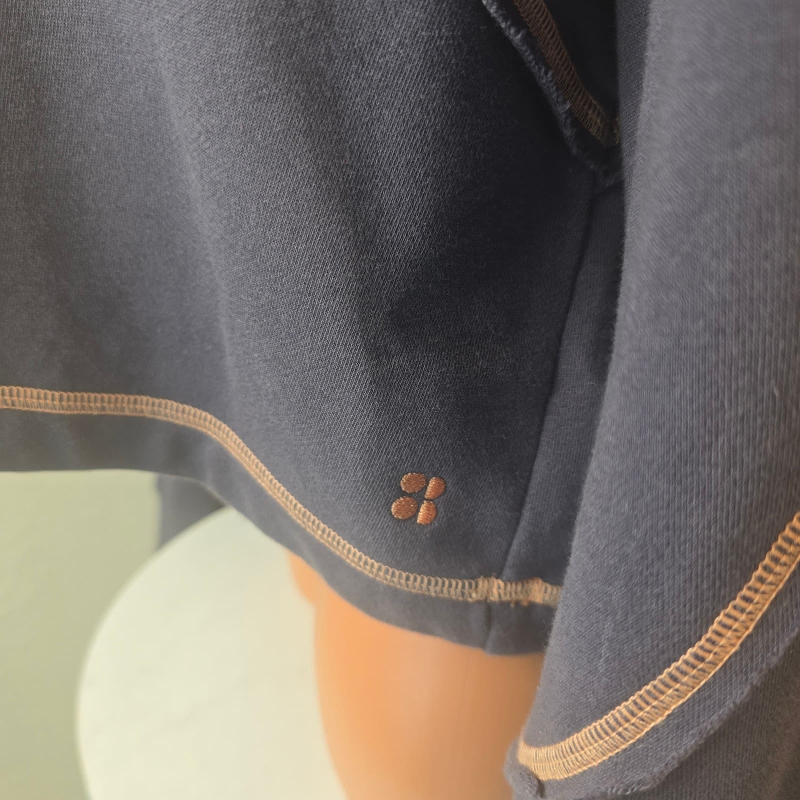 Sweaty Betty Revive Cropped Sweatshirt 1/2 Zip - Gray/Orange - Large - Thumbnail 5