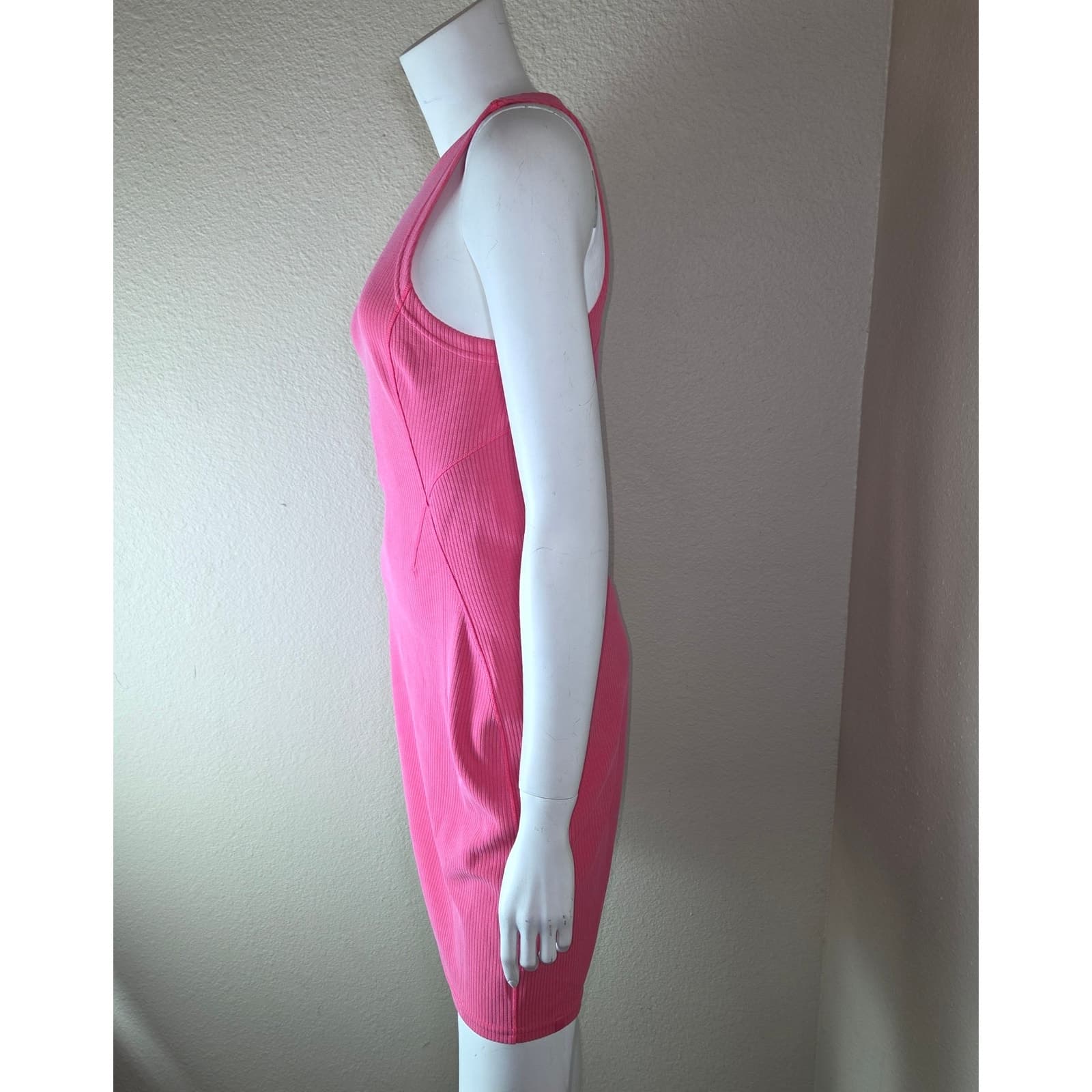 Lululemon Ribbed Softstreme Slim-Fit Tank Dress - Glaze Pink - Size 6 - W1ECYS - Thumbnail 4