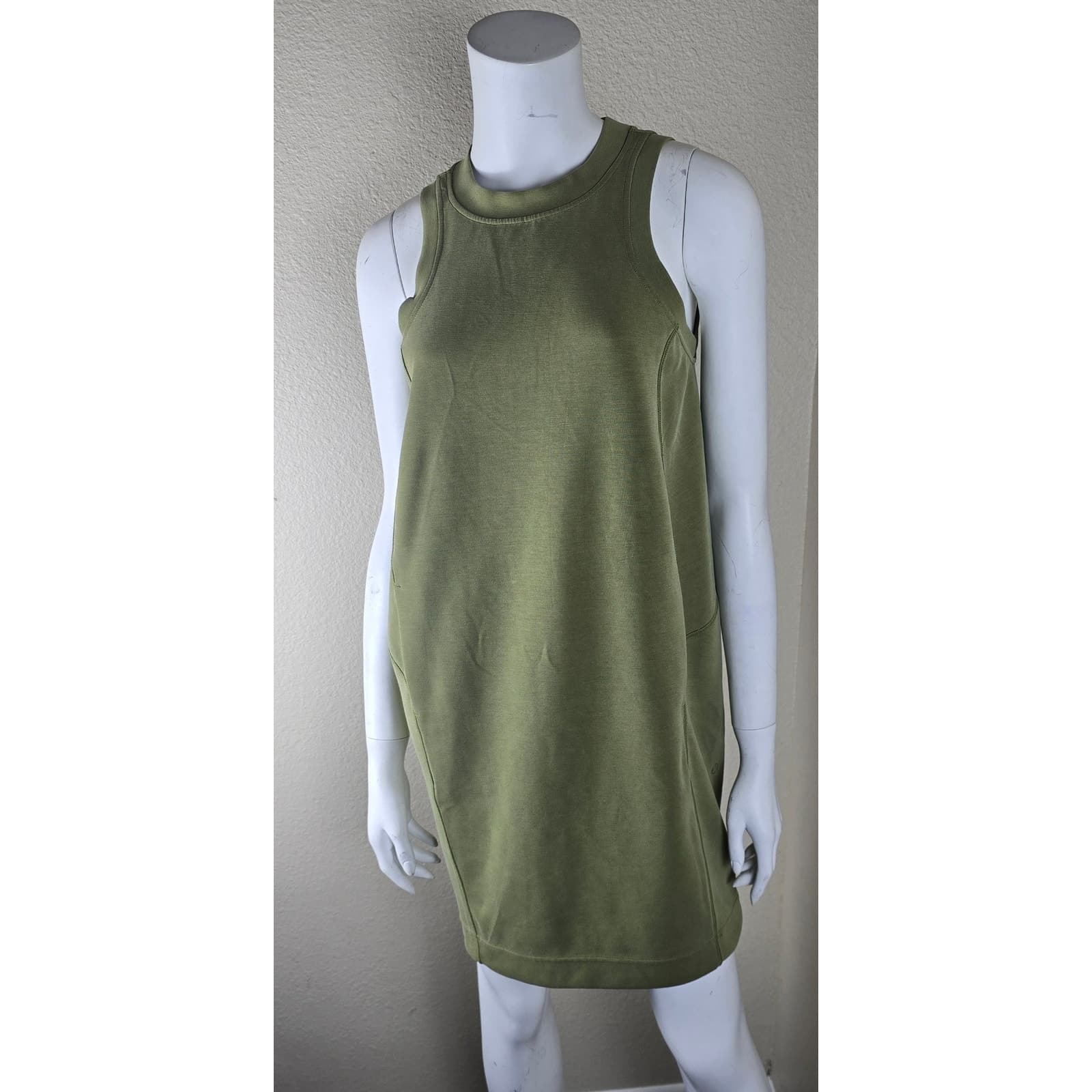 Lululemon Softstreme Back In Action Mini Tank Dress Bronze Green - Size 4 - Thumbnail 6