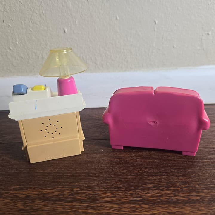 Fisher Price Loving Family Dollhouse Furniture Living Room Couch and End Table - Thumbnail 2