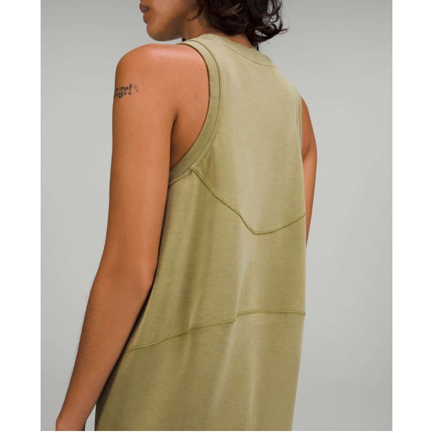 Lululemon Softstreme Back In Action Mini Tank Dress Bronze Green - Size 4 - Thumbnail 4