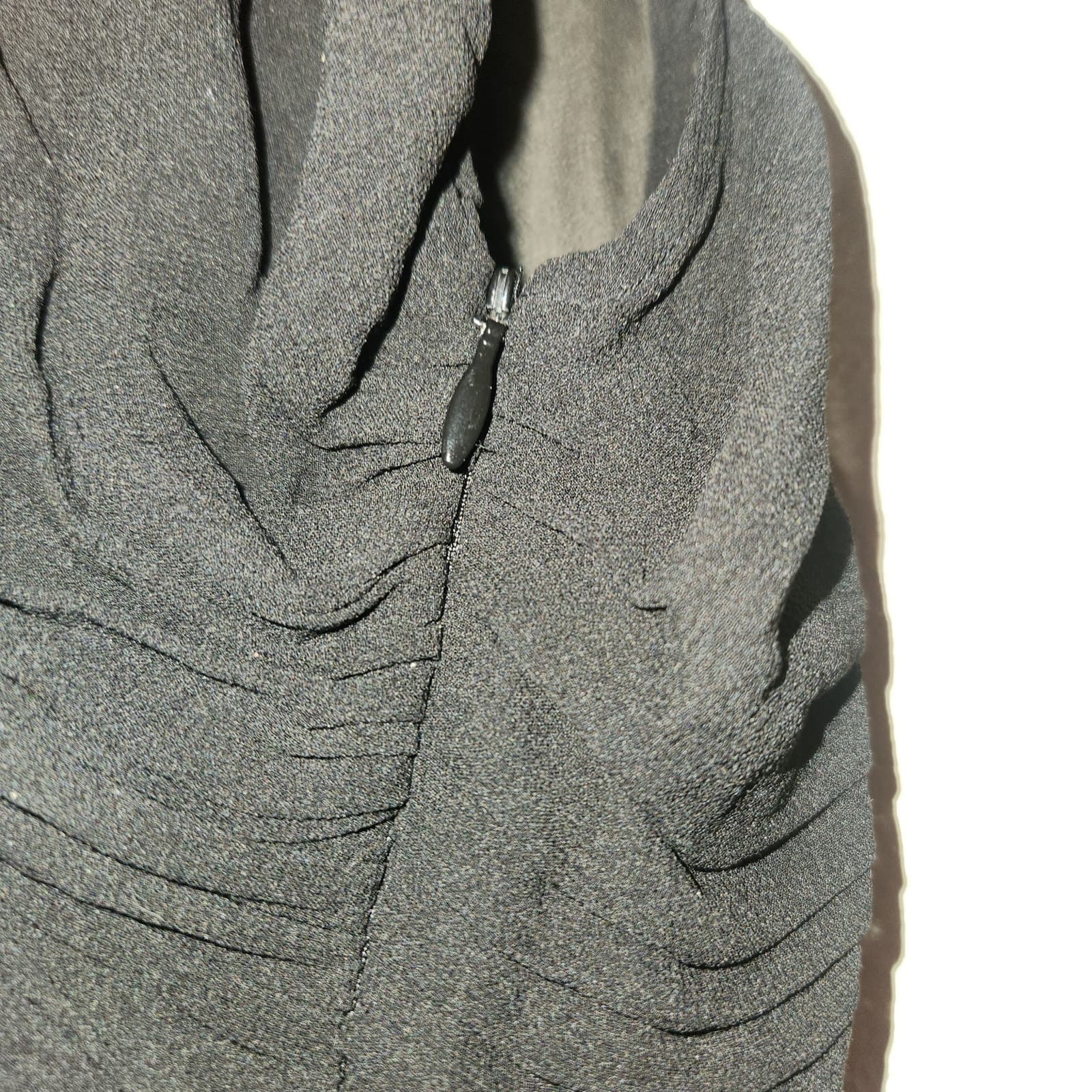 ALLSAINTS Florianna Silk Dress Ruffles Ruched Sheer Crepe Jersey Black Size 6 - Thumbnail 6