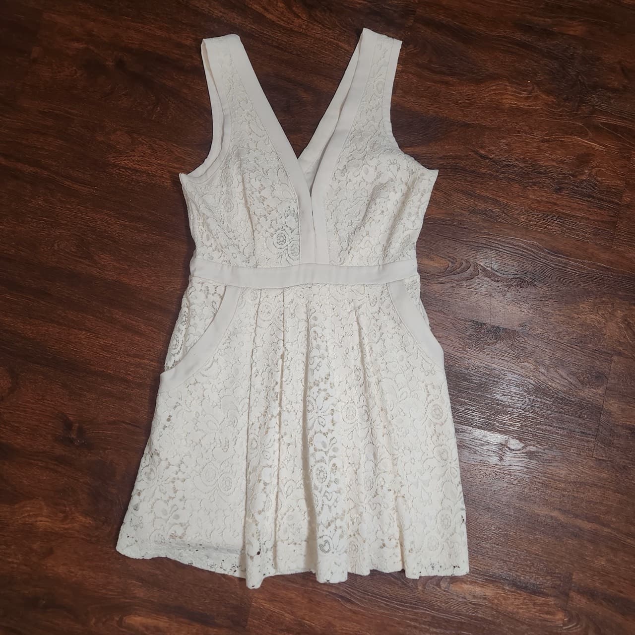 Free People Lovely In Lace Mini Dress in Shell, Size XS - Thumbnail 3