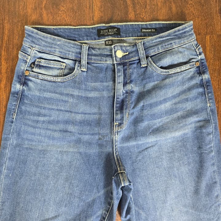 Judy Blue Relaxed Fit Released Hem Straight Leg Jeans - Size 11/30 - JB82453MD - Thumbnail 6