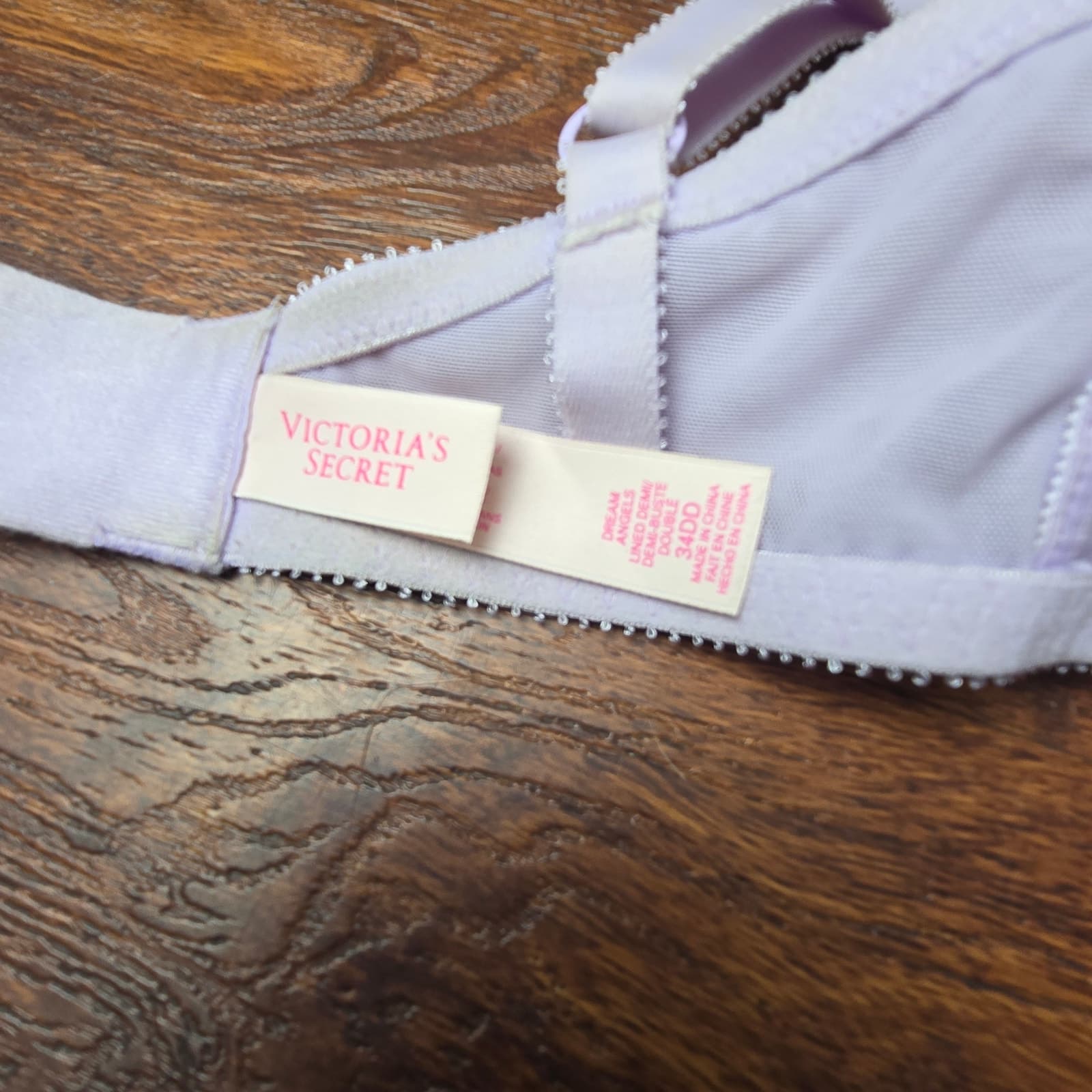 Vintage Pink & White Label Victoria's Secret Dream Angels Lined Demi - 34DD - Thumbnail 8