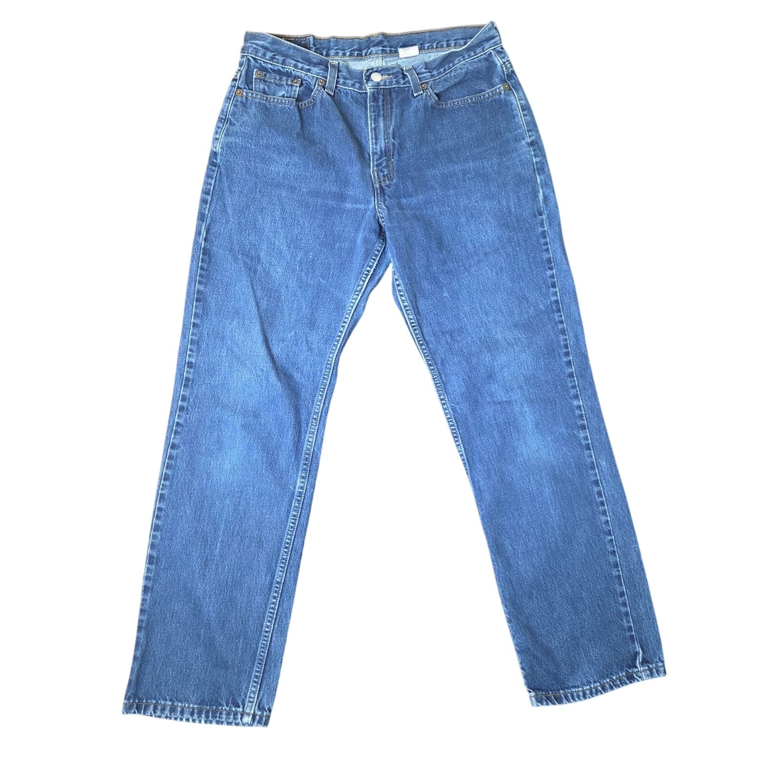 Vintage 2002 Levi's 505 Lower Rise Straight Leg Jeans - Medium Wash - Size 12 - Image 1