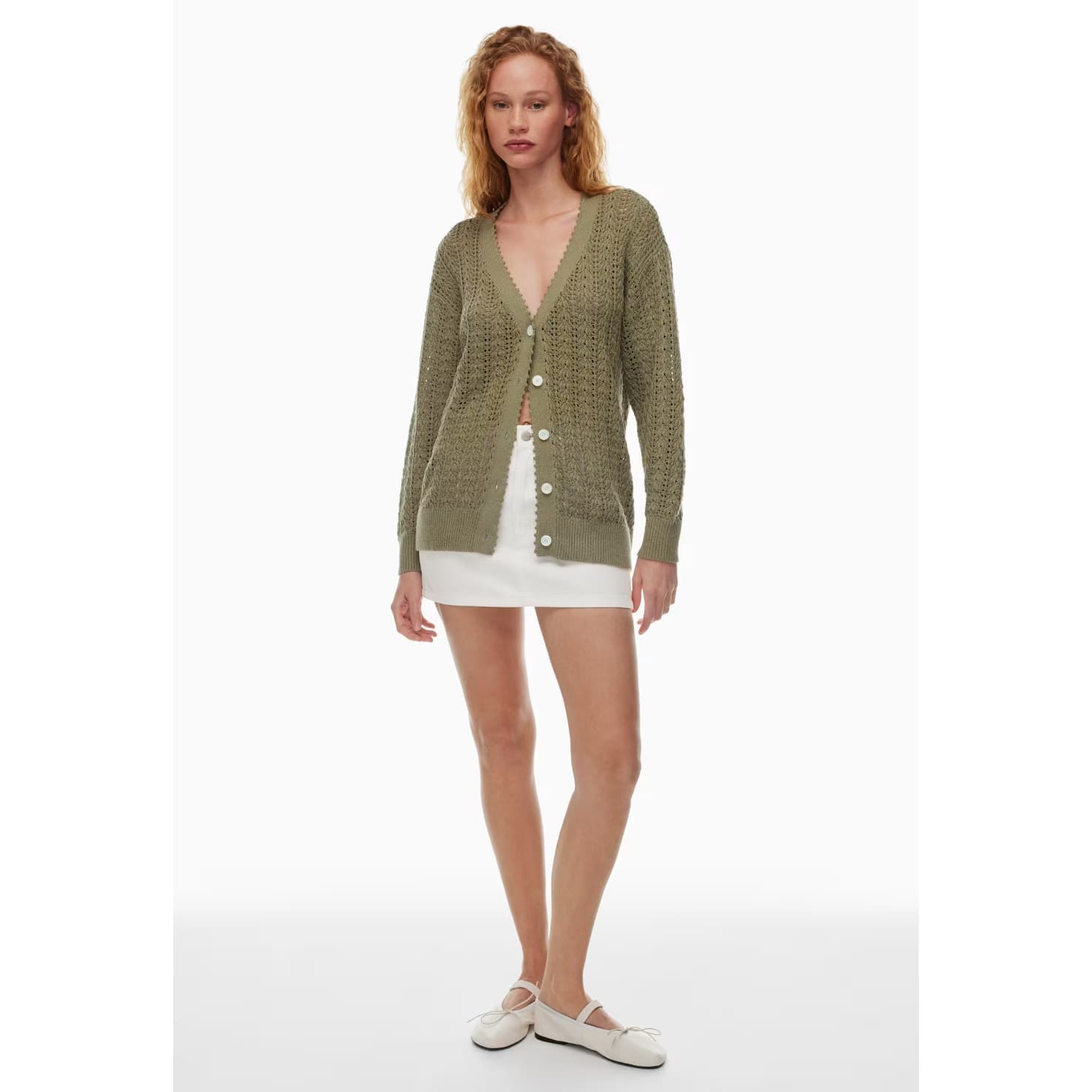 Aritzia Wilfred Reverence Cardigan - Sundried Olive - XXS - Article # 106258 - Thumbnail 4