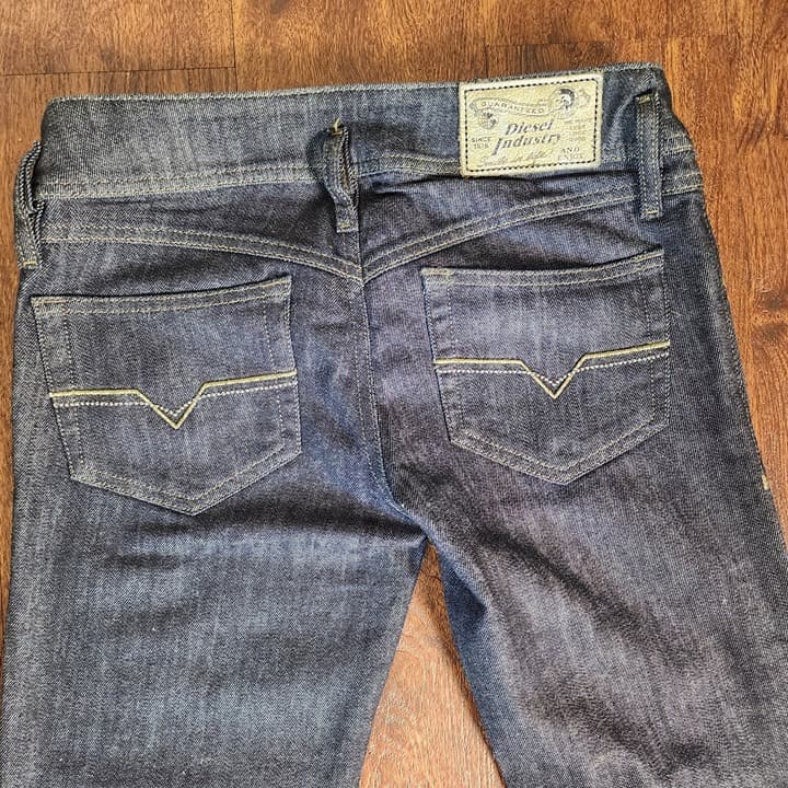 Diesel Matic Low Rise Slim Straight Low Rise Dark Wash Jeans, Size 27 W 34 L - Thumbnail 8