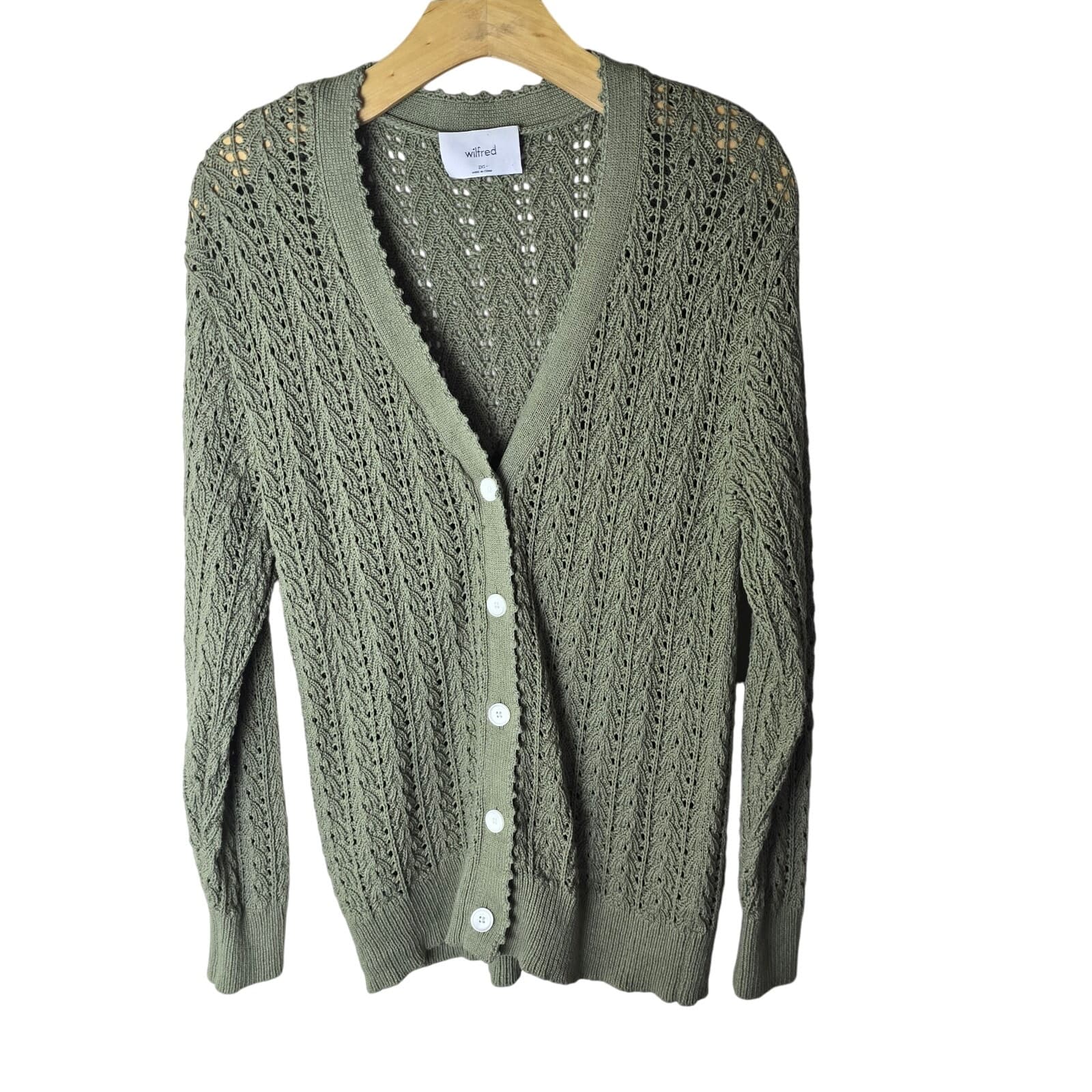 Aritzia Wilfred Reverence Cardigan - Sundried Olive - XXS - Article # 106258 - Image 1