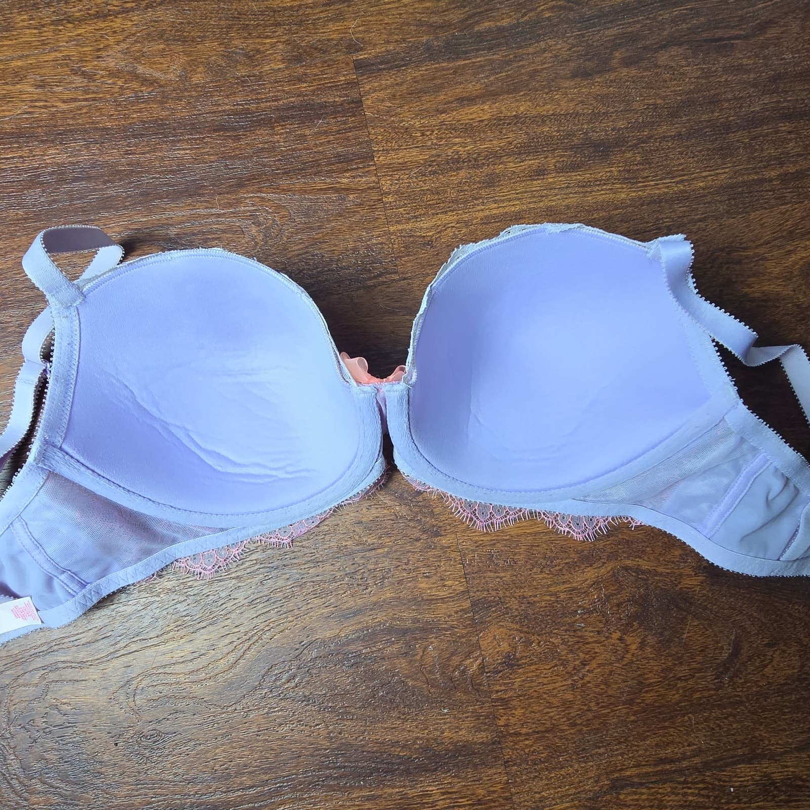 Vintage Pink & White Label Victoria's Secret Dream Angels Lined Demi - 34DD - Thumbnail 4