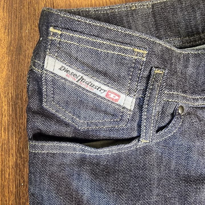 Diesel Matic Low Rise Slim Straight Low Rise Dark Wash Jeans, Size 27 W 34 L - Thumbnail 4